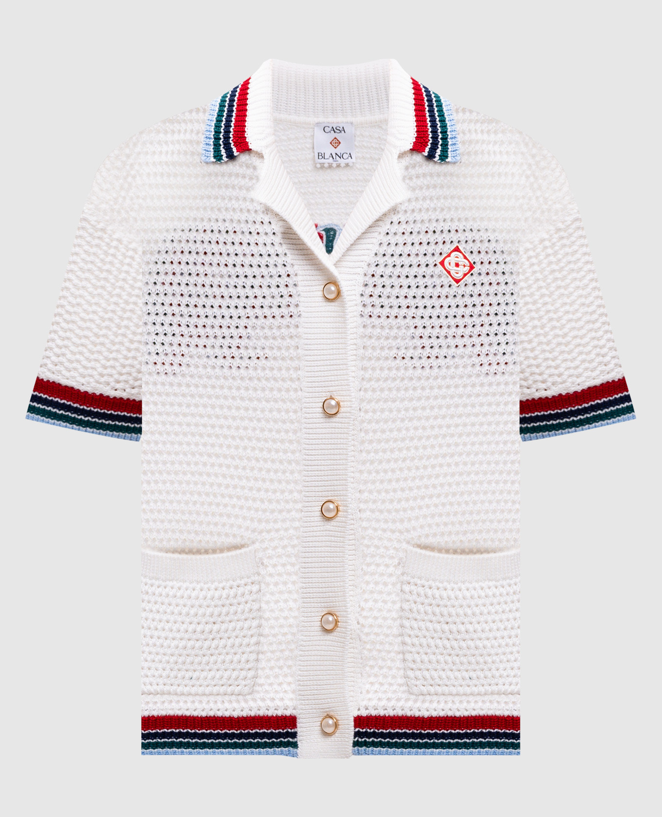 

White short-sleeved cardigan Casablanca