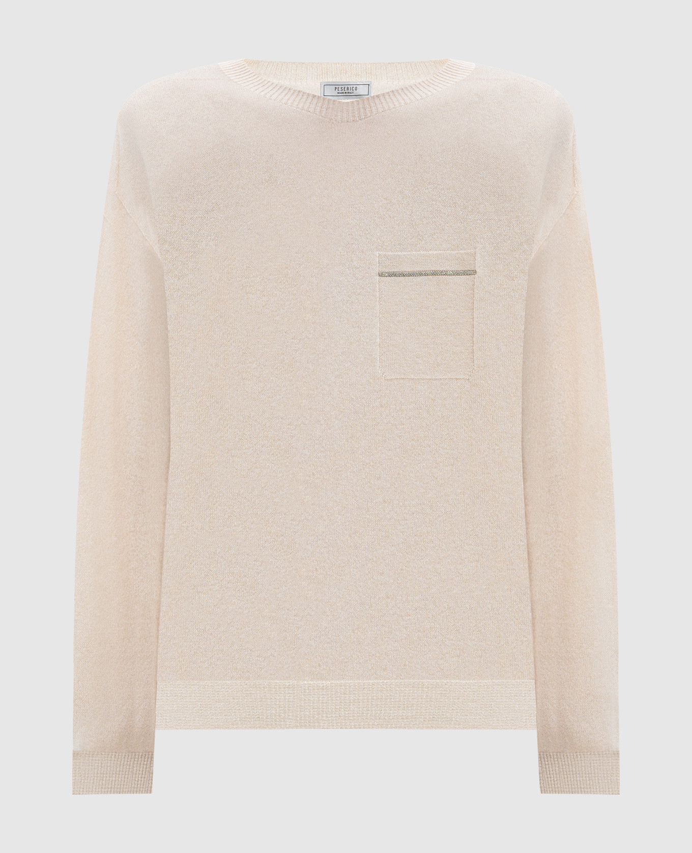 

Beige cashmere jumper with monil chain Peserico