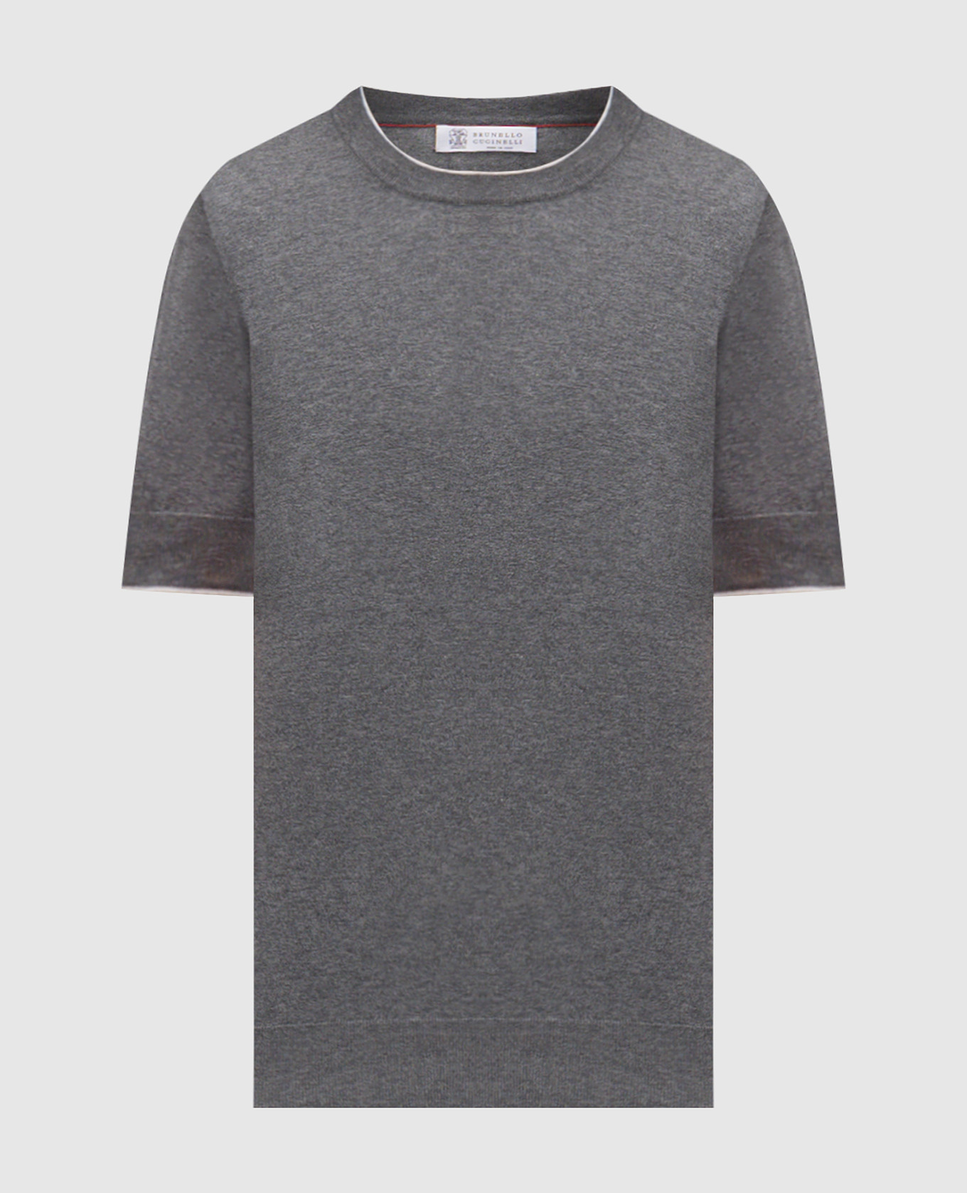 

Gray T-shirt with contrast trim Brunello Cucinelli, Grey