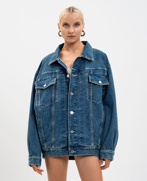 Vetements Blue denim jacket with logo UH76DJ360VB