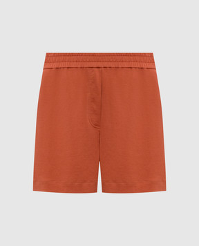 Brunello Cucinelli Orange shorts with monil chain MPT81EO399