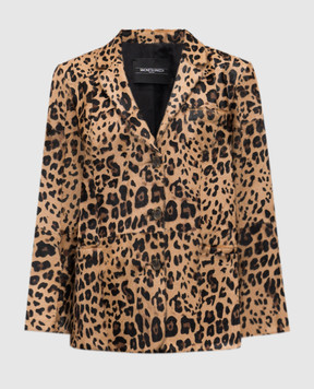 Simonetta Ravizza Blair brown leather jacket in animal print F05JA223K1