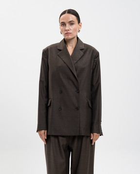 Loulou de Saison DONAU brown double-breasted wool jacket DONAULDS