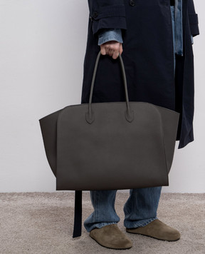 The Row Marlo grey leather tote bag W1773L133