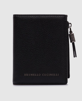 Brunello Cucinelli Borsa in pelle nera con catena monil MWEID2718