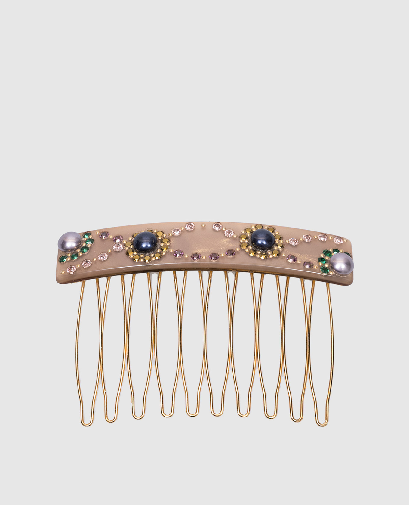 

Beige hair comb with crystals and beads Davidian