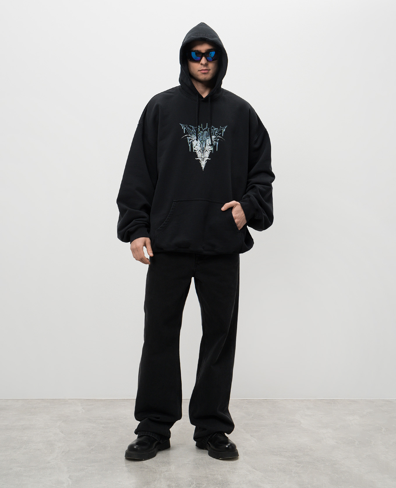 Blue hoodie with logo Vetements 2