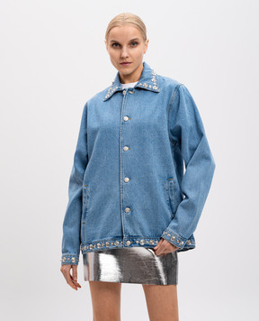 Coperni Blue denim jacket with metal studs COPBL27STF2008