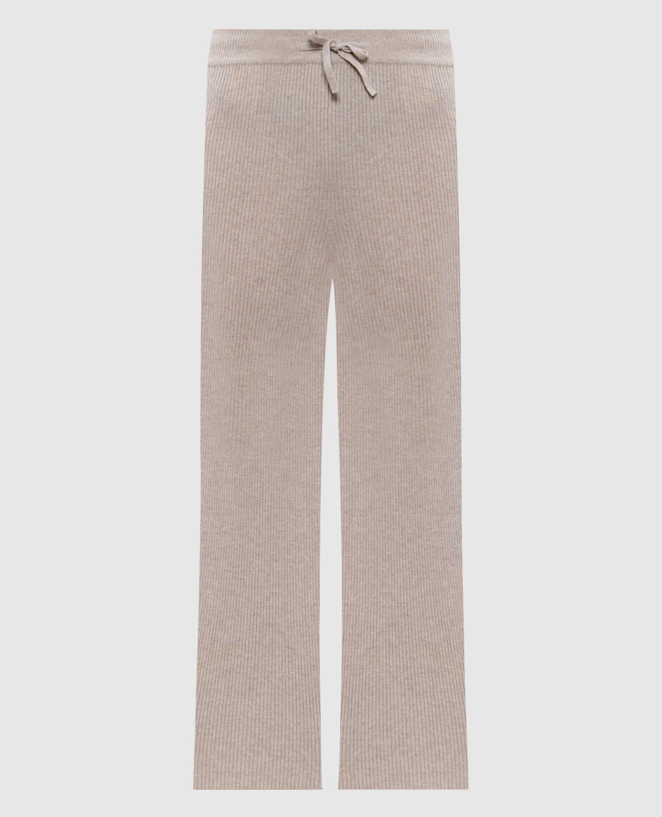 

Heather beige cashmere striped pants LISA YANG
