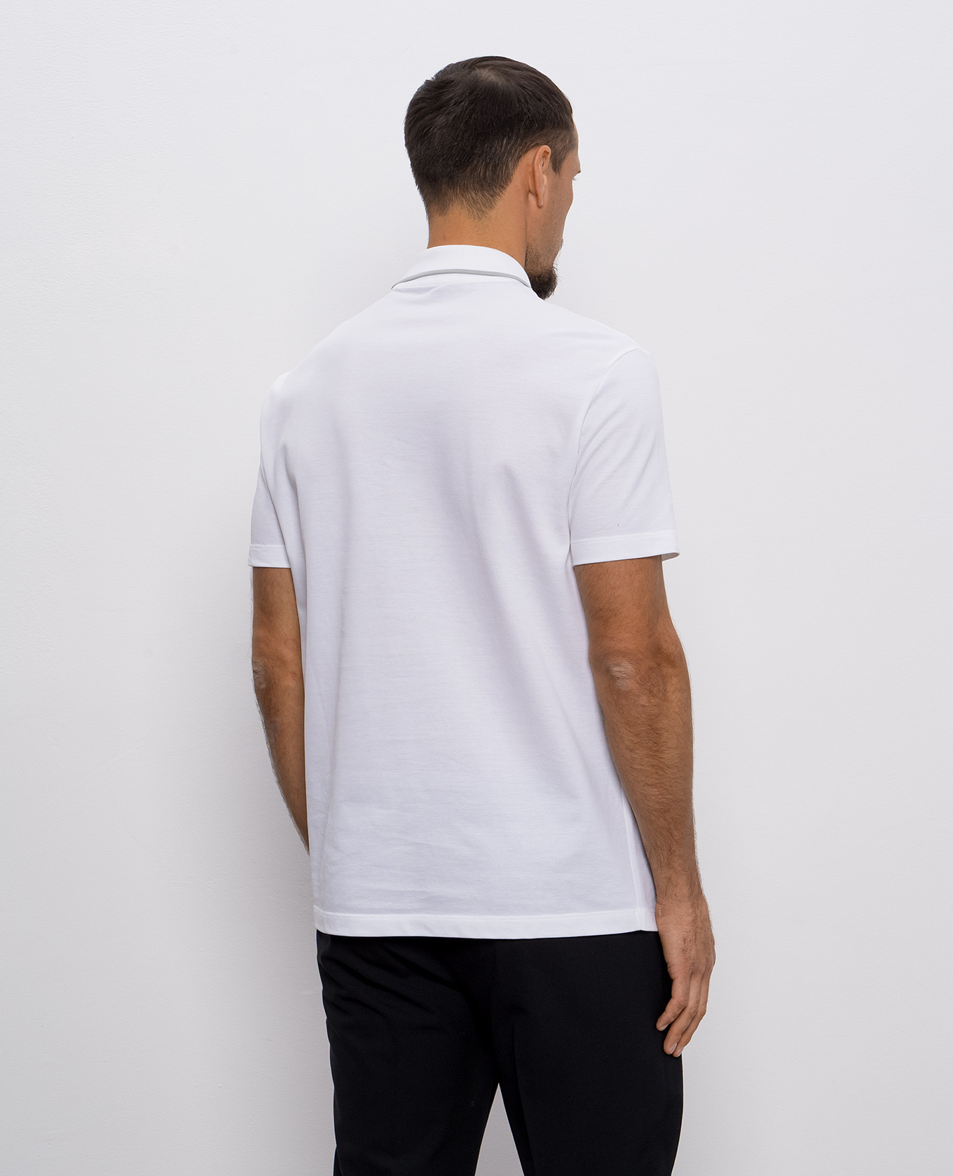 

White polo shirt with embroidered emblem Versace
