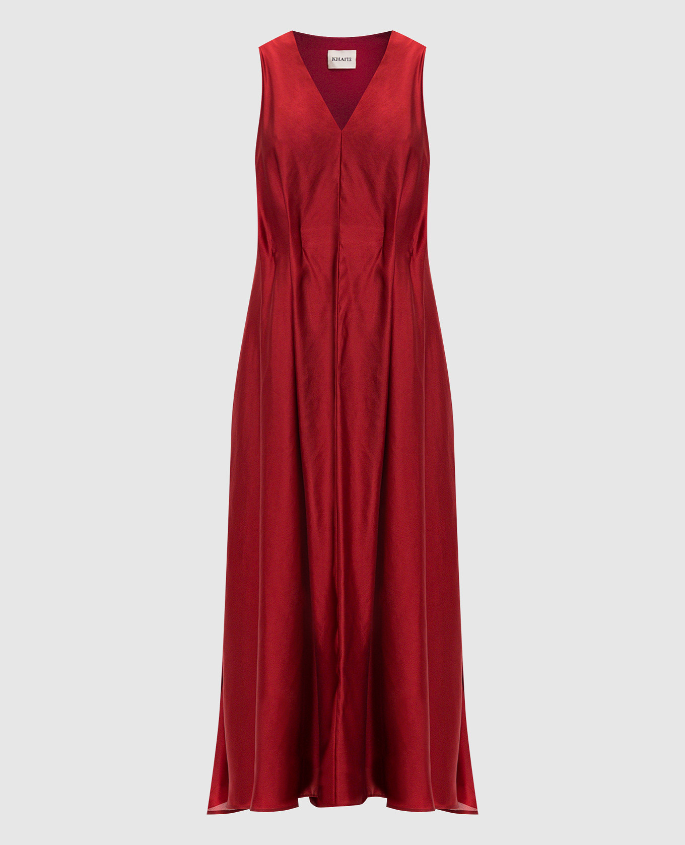 Syd red midi dress with silk Khaite