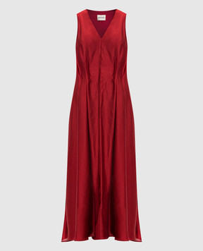 Khaite Syd red midi dress with silk 5554479