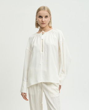 Helmut Lang White blouse with drapery O02HW505