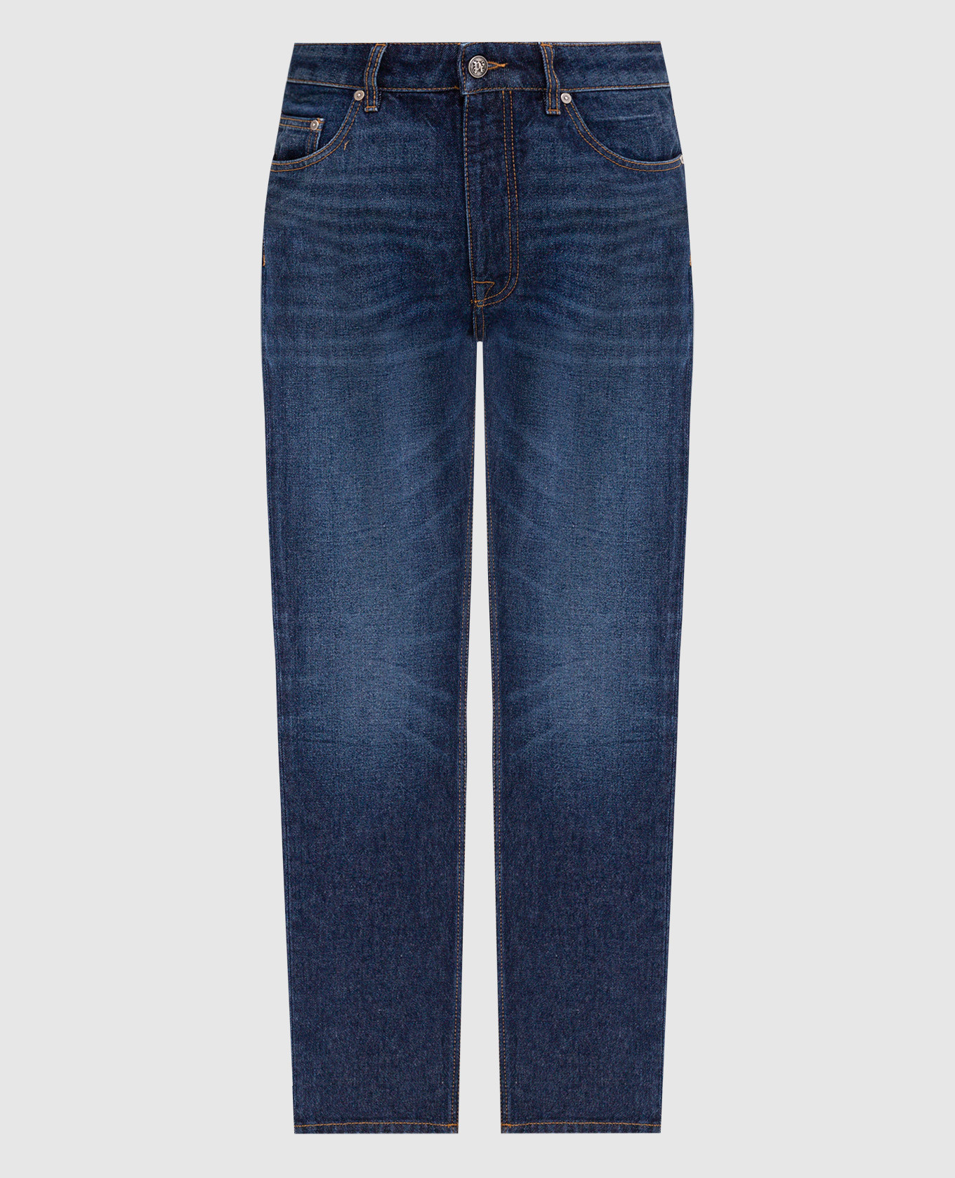 Blue jeans with a distressed effect Palm Angels