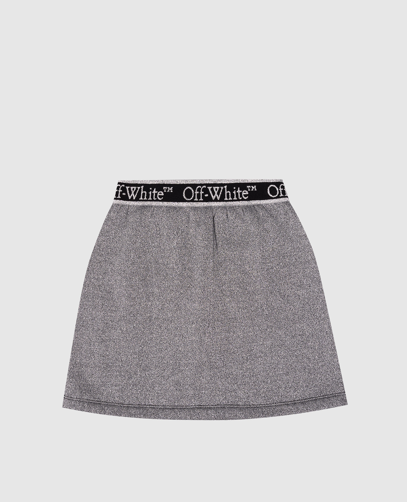 Children's gray lurex skirt with logo pattern Off-White 2