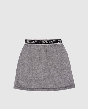 Off-White Children's gray lurex skirt with logo pattern OGCK001F24FLE001