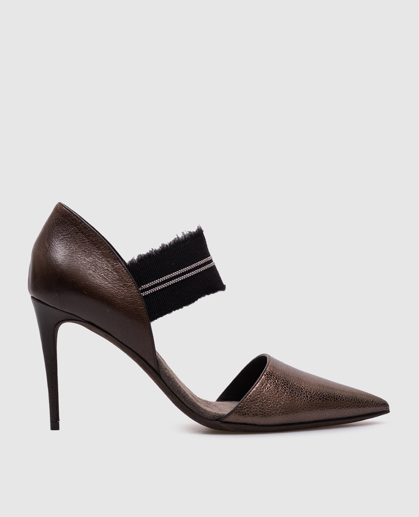 

Brown leather shoes with a monil chain Brunello Cucinelli