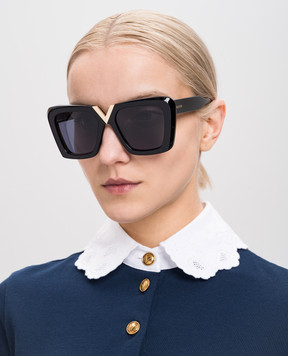 Valentino Black V-gold sunglasses VLS161A53