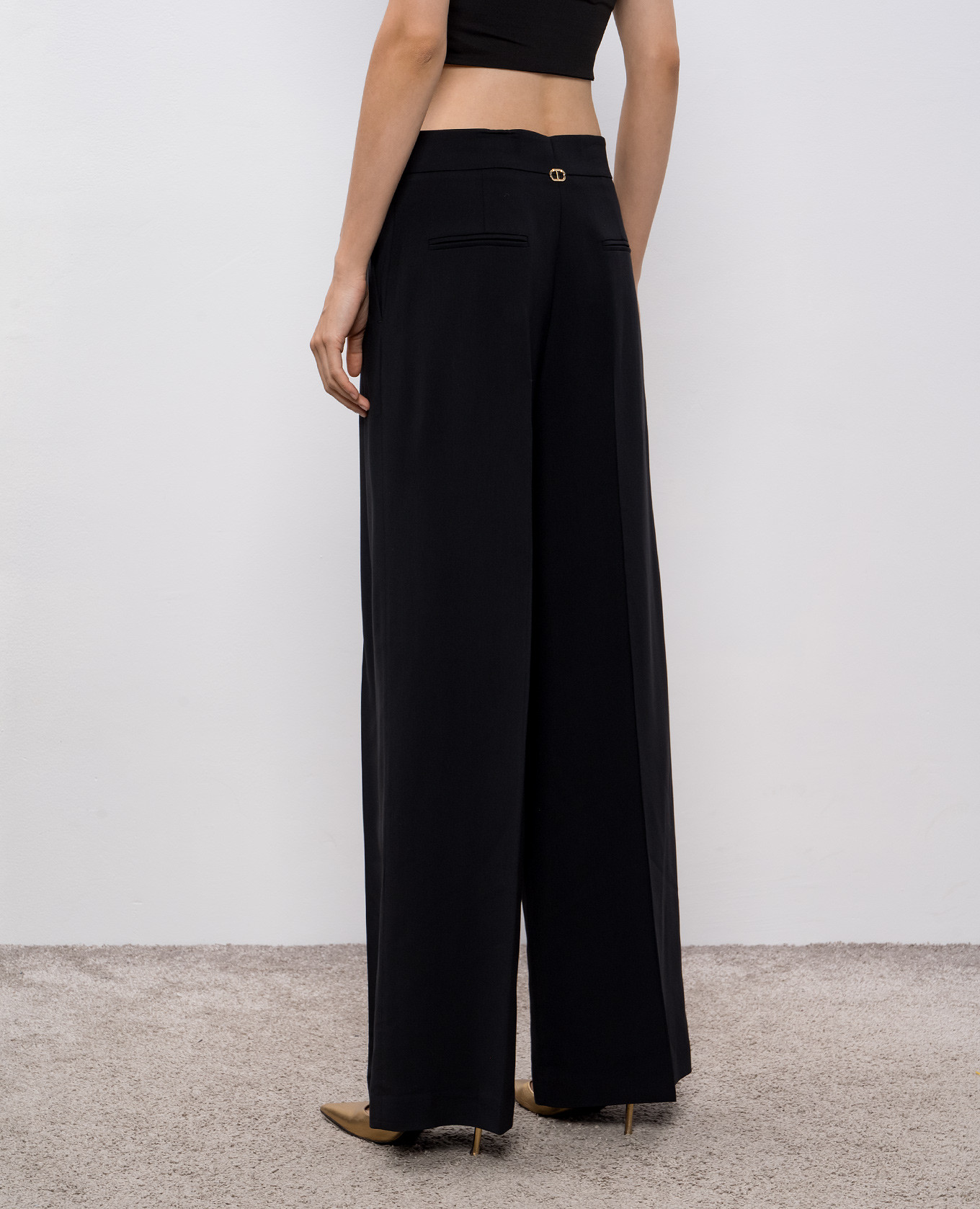 Black pants with logo Twinset 4