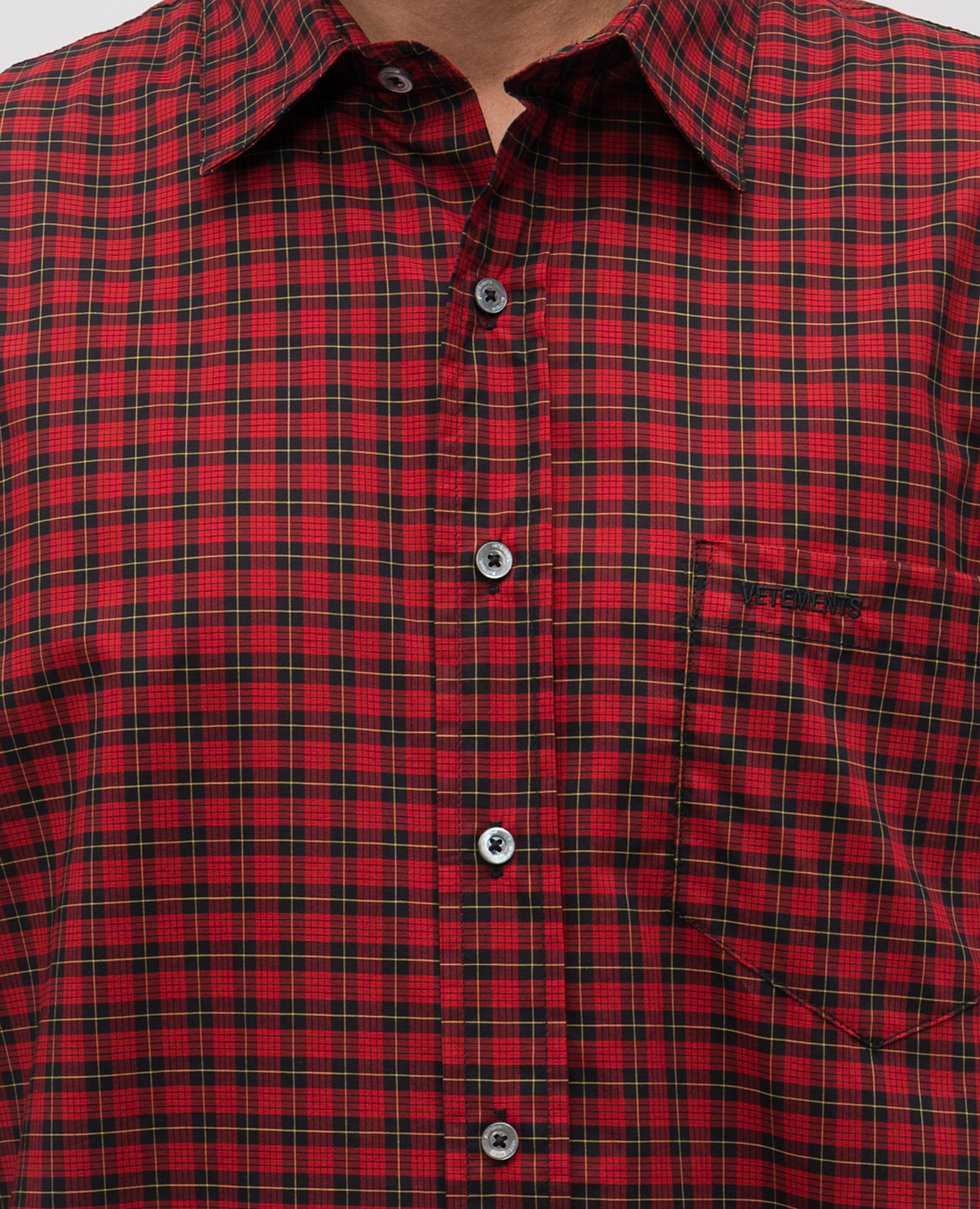 

Red checkered shirt with logo Vetements