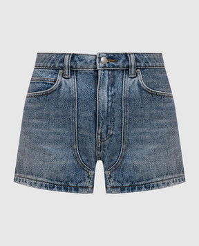 Alexander Wang Blue denim shorts with crystals 1WC1254609