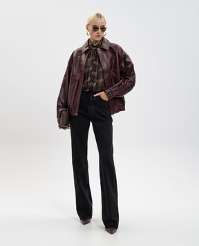 Saint Laurent Brown checked silk blouse 838125Y3H84