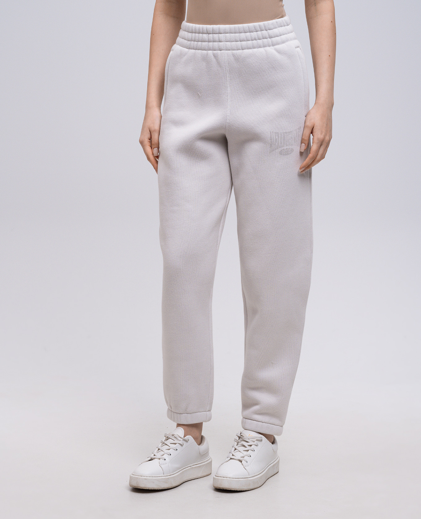 

White insulated joggers with logo print Alexander Wang