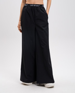 Off-White Black pants with logo pattern OWVI016S25FAB001