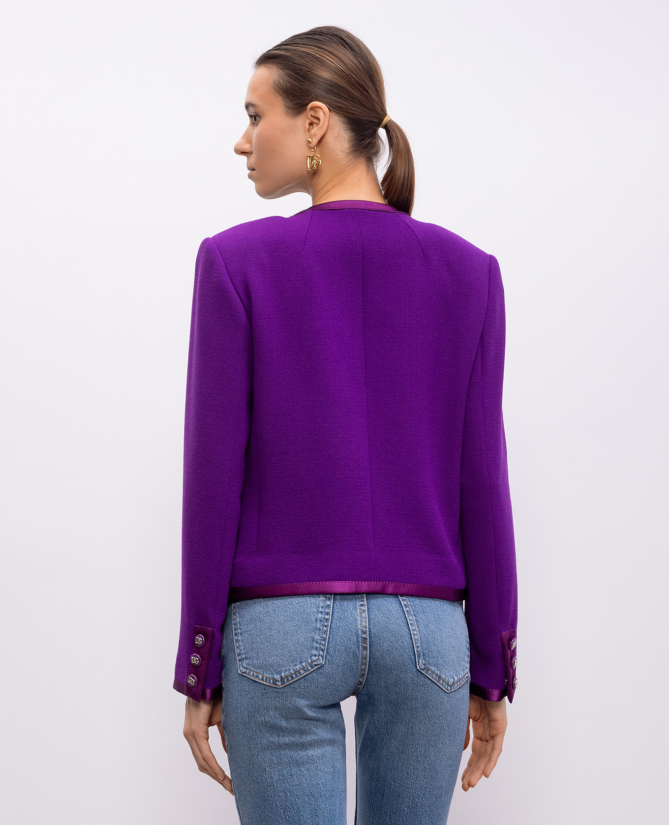 

Purple wool and silk jacket with branded hardware Dolce&Gabbana, Violet