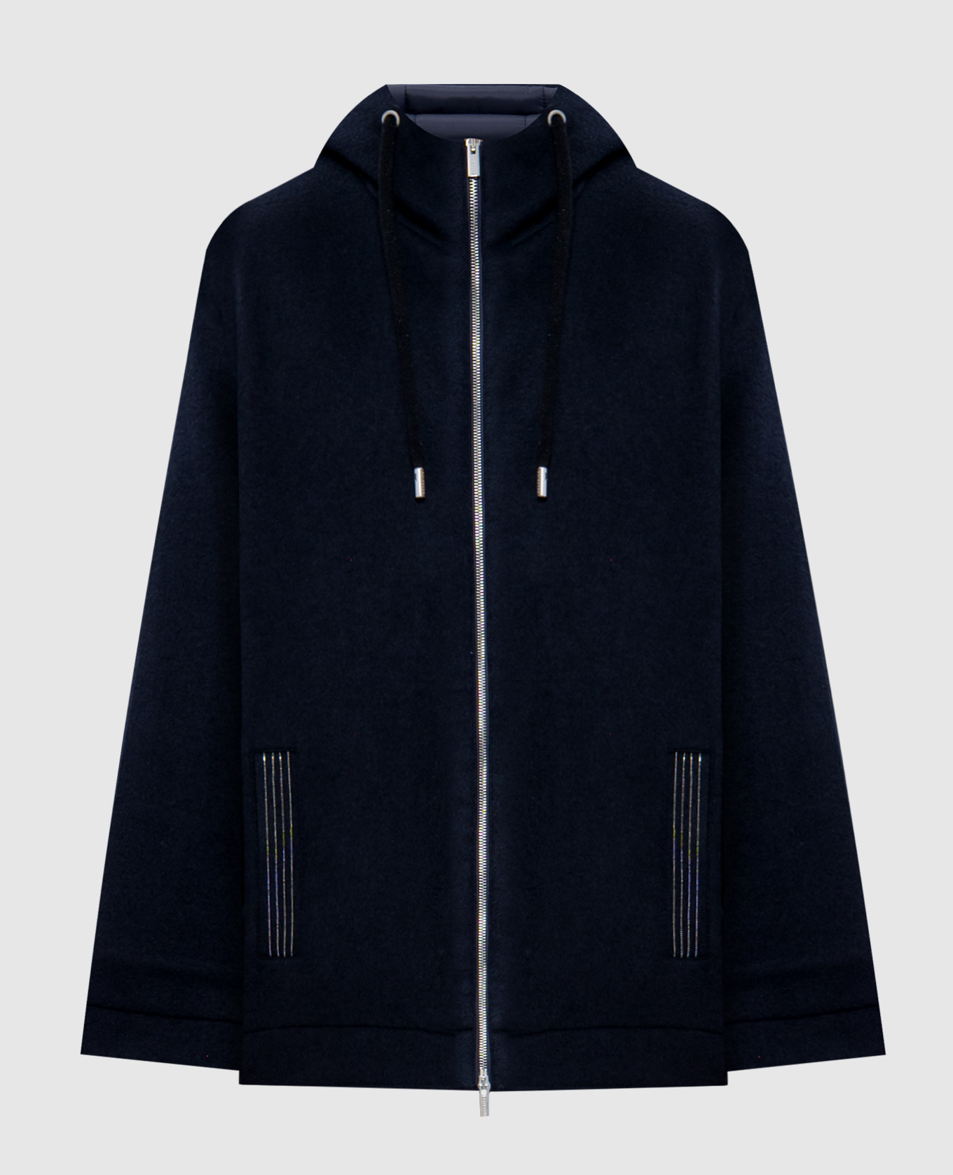 Blue down jacket with wool and monil chain peserico