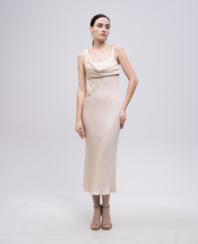 Peserico Beige dress with shiny texture E0209201940