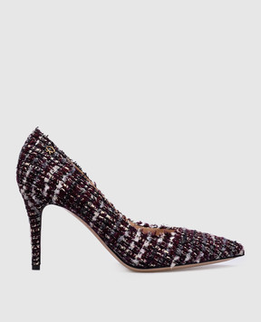 Gianvito Rossi Burgundy Boucle boats with lurex G2231985RICBCL