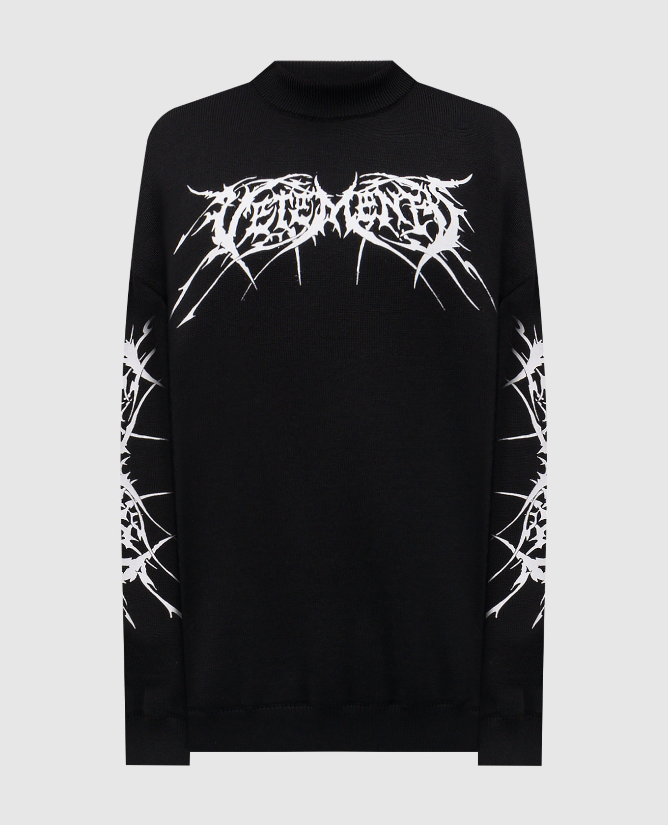 

Black merino wool sweater with contrast print Vetements