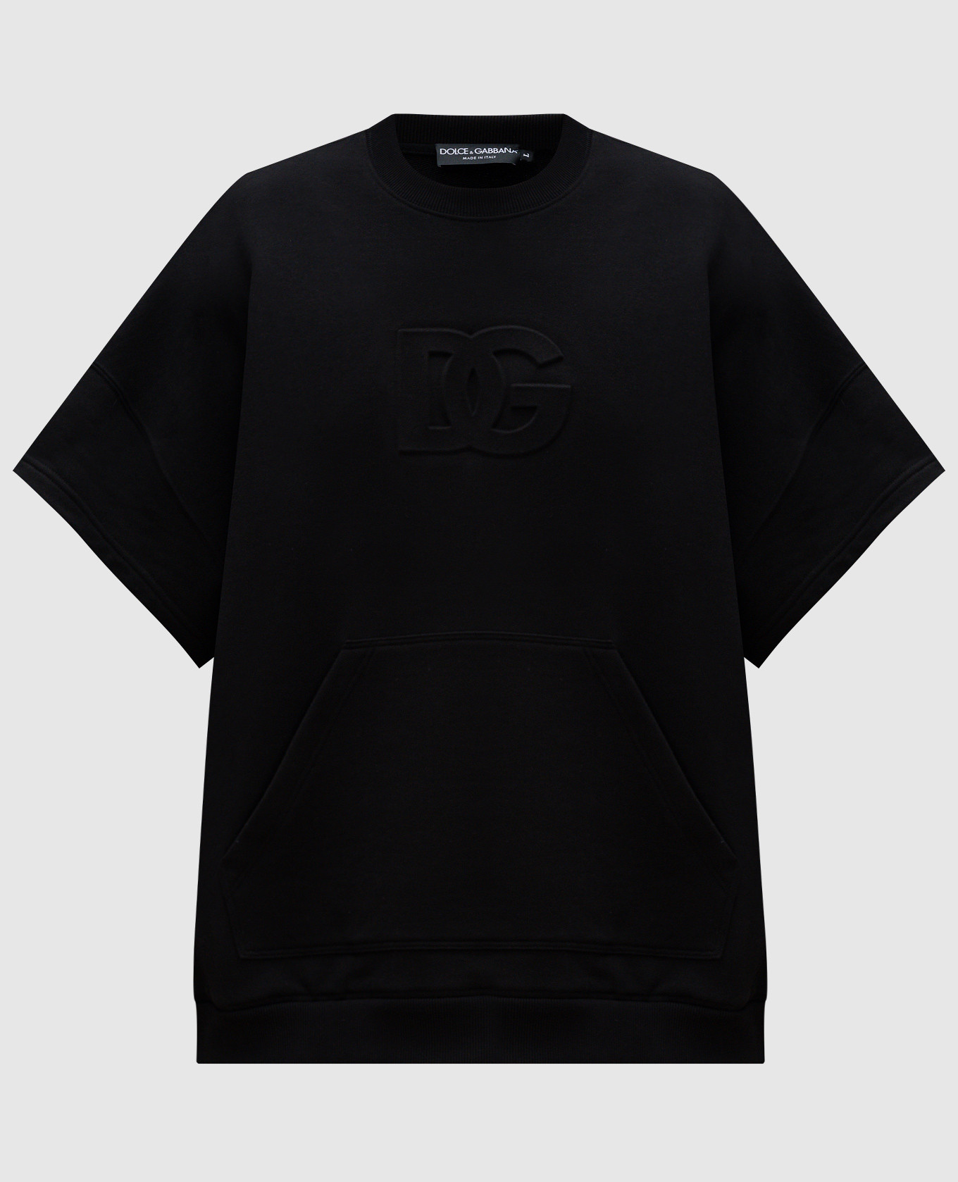 Black sweatshirt with textured logo monogram Dolce&Gabbana
