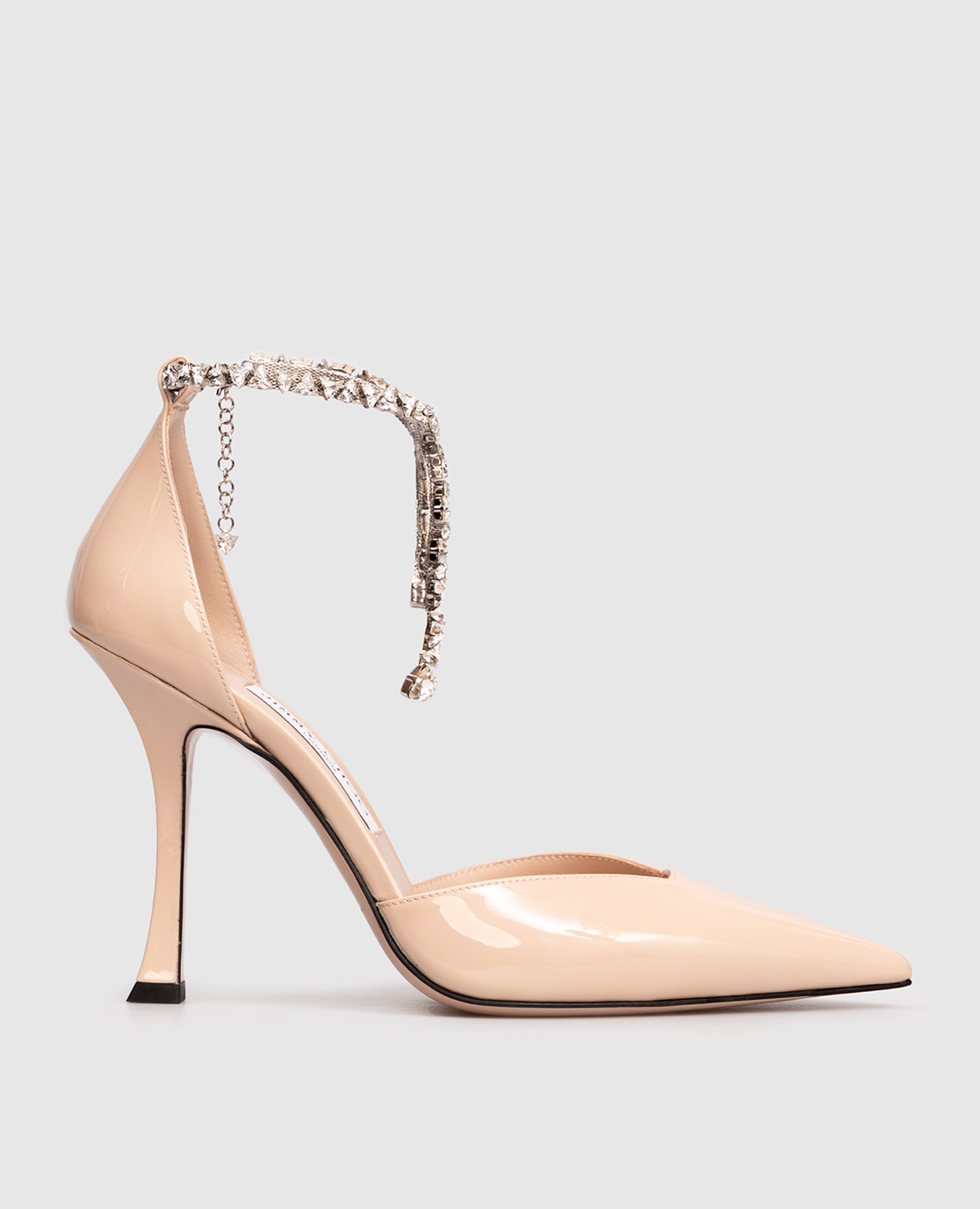 Stevie beige patent leather slingbacks with crystals Jimmy Choo