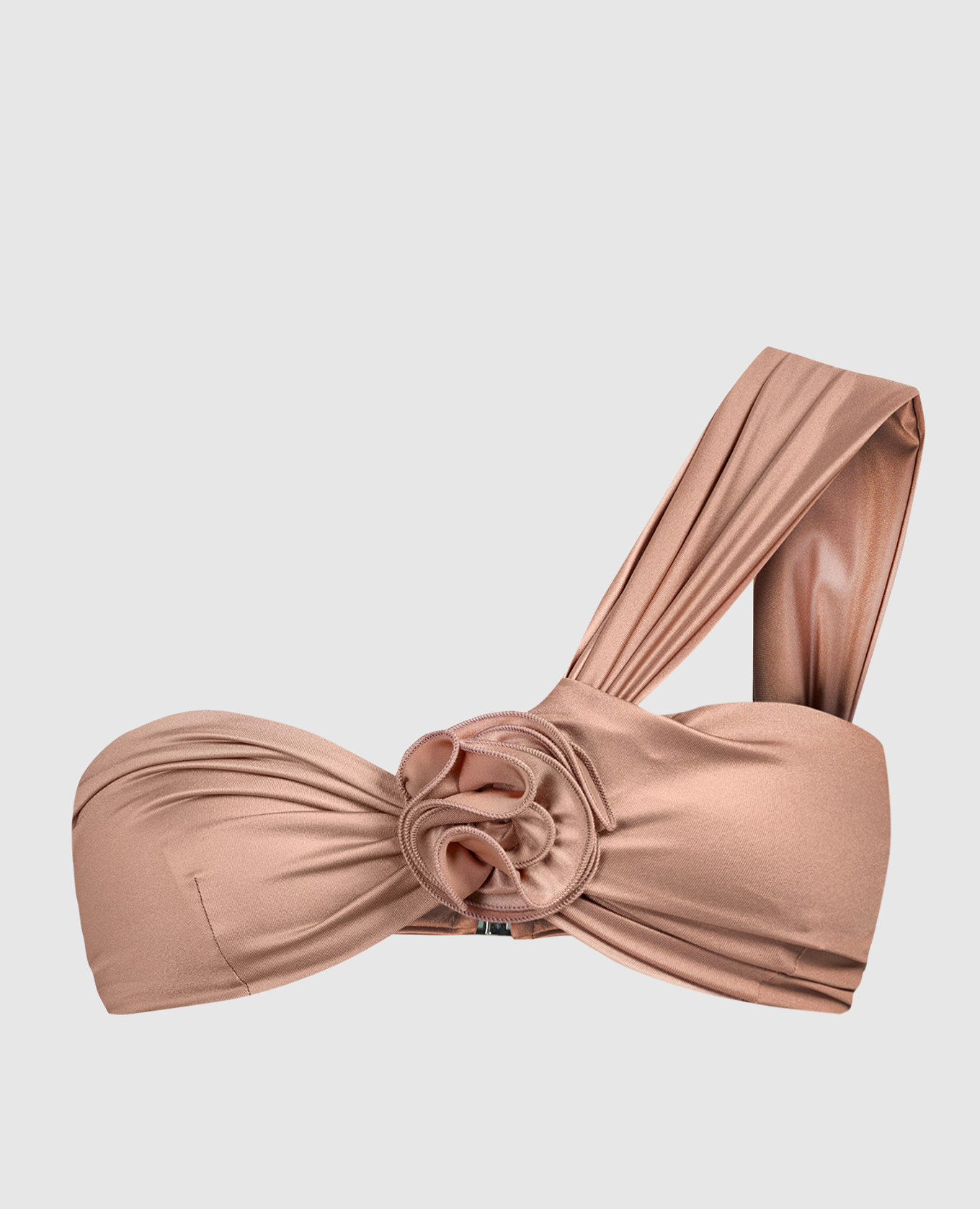 Pink swimsuit bodice with floral appliqué magda butrym