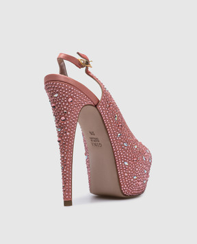 Gina Pink sandals with crystals 4676ВЛ13