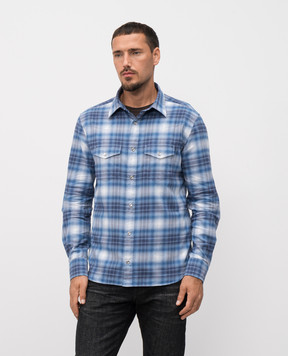 Tom Ford Blue checkered shirt HDS001FMC243