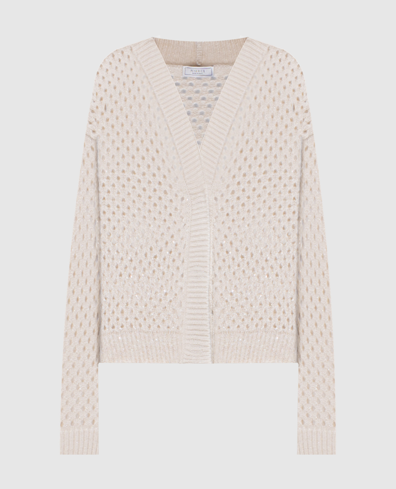

Beige openwork alpaca cardigan with sequins Peserico