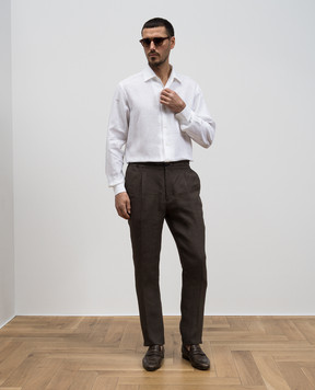 Cashmere&Whiskey Brown linen pants 0255600195