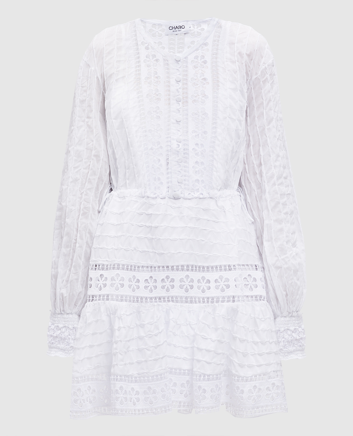

Begonne white shirt dress with lace Charo Ruiz