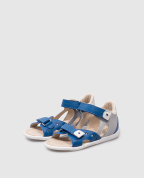 Zecchino D'oro Children's blue leather sandals N708032326