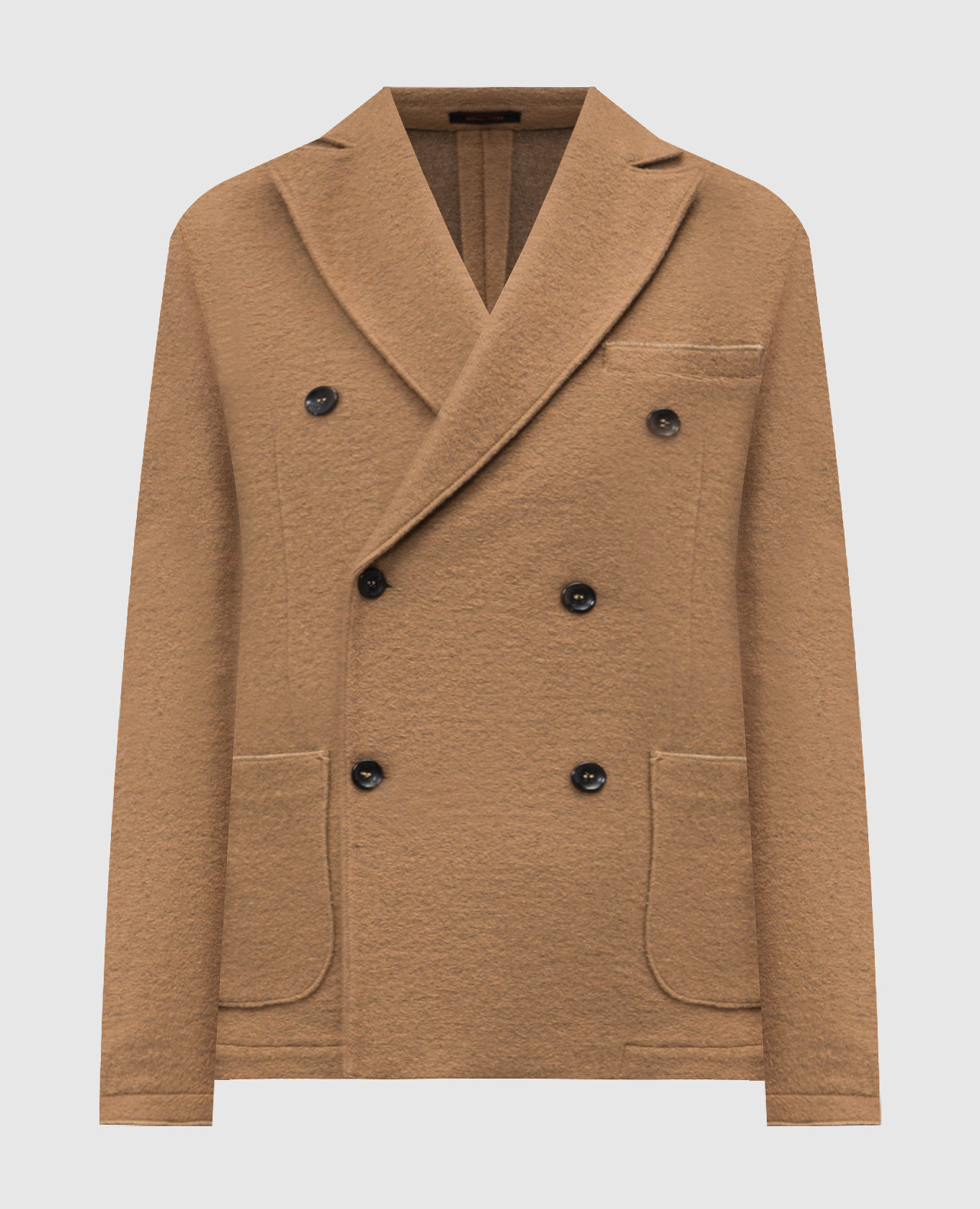 Brown double-breasted blazer with wool Officina 36