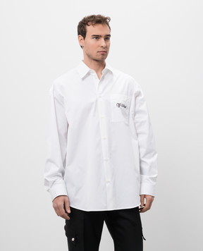 Off-White White shirt with logo embroidery OMGE004C99FAB003