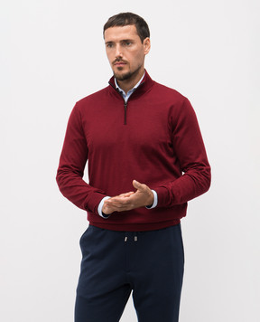 Stefano Ricci Burgundy sweater made of wool, silk and cashmere KE08004L01E25374