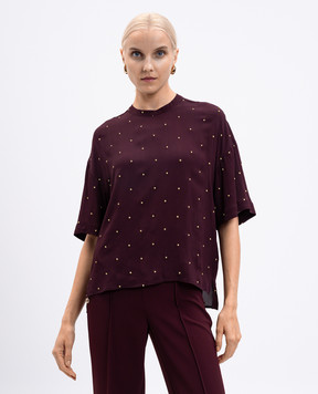 Twinset Burgundy blouse with logo 252TP2033