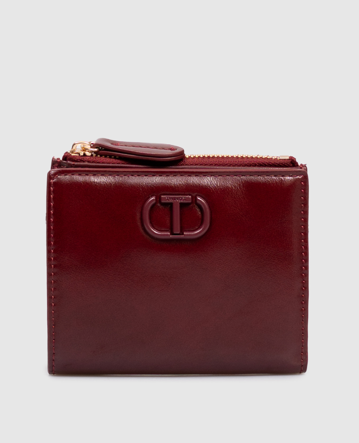 Burgundy purse with logo Twinset