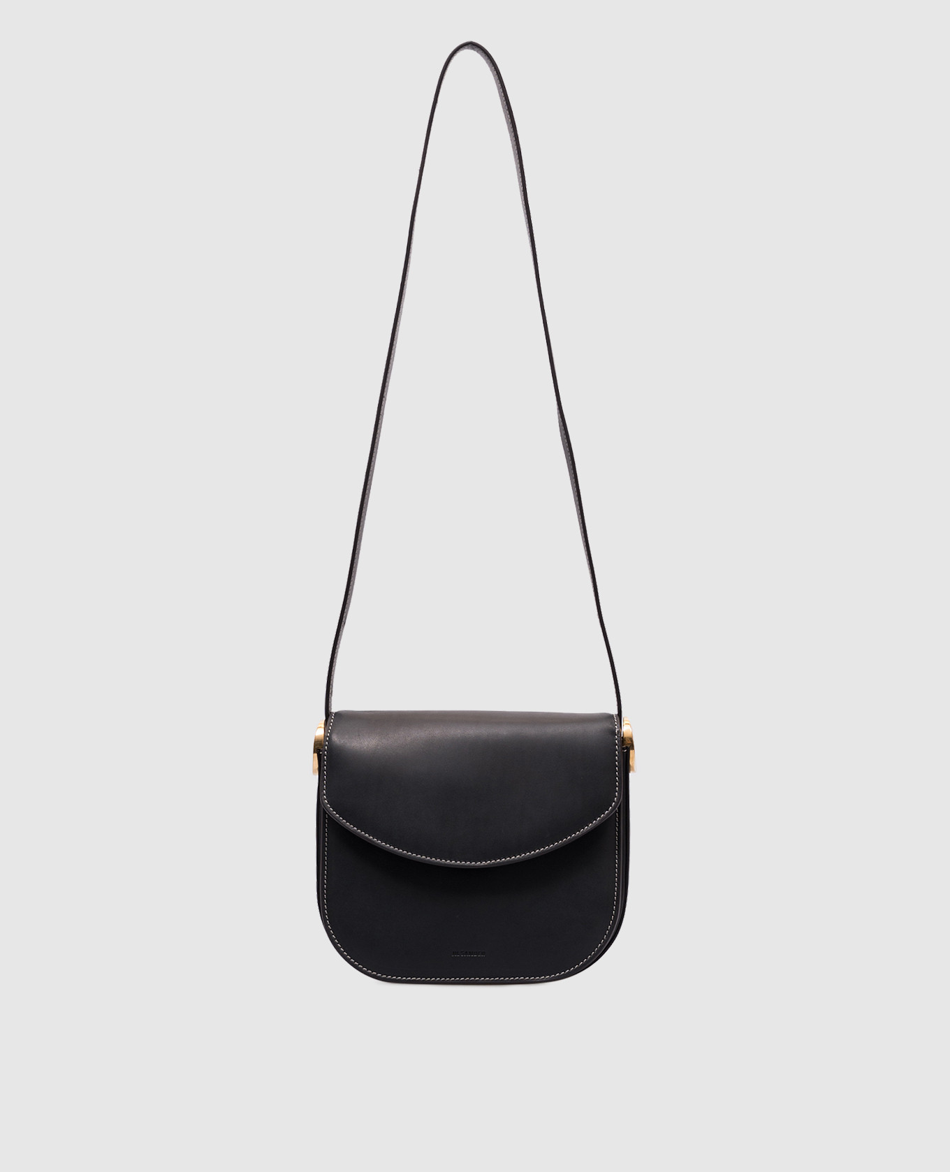

Black leather bag with logo Jil Sander