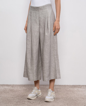 Intoca Gray linen culottes 251WASHLINTRS1104