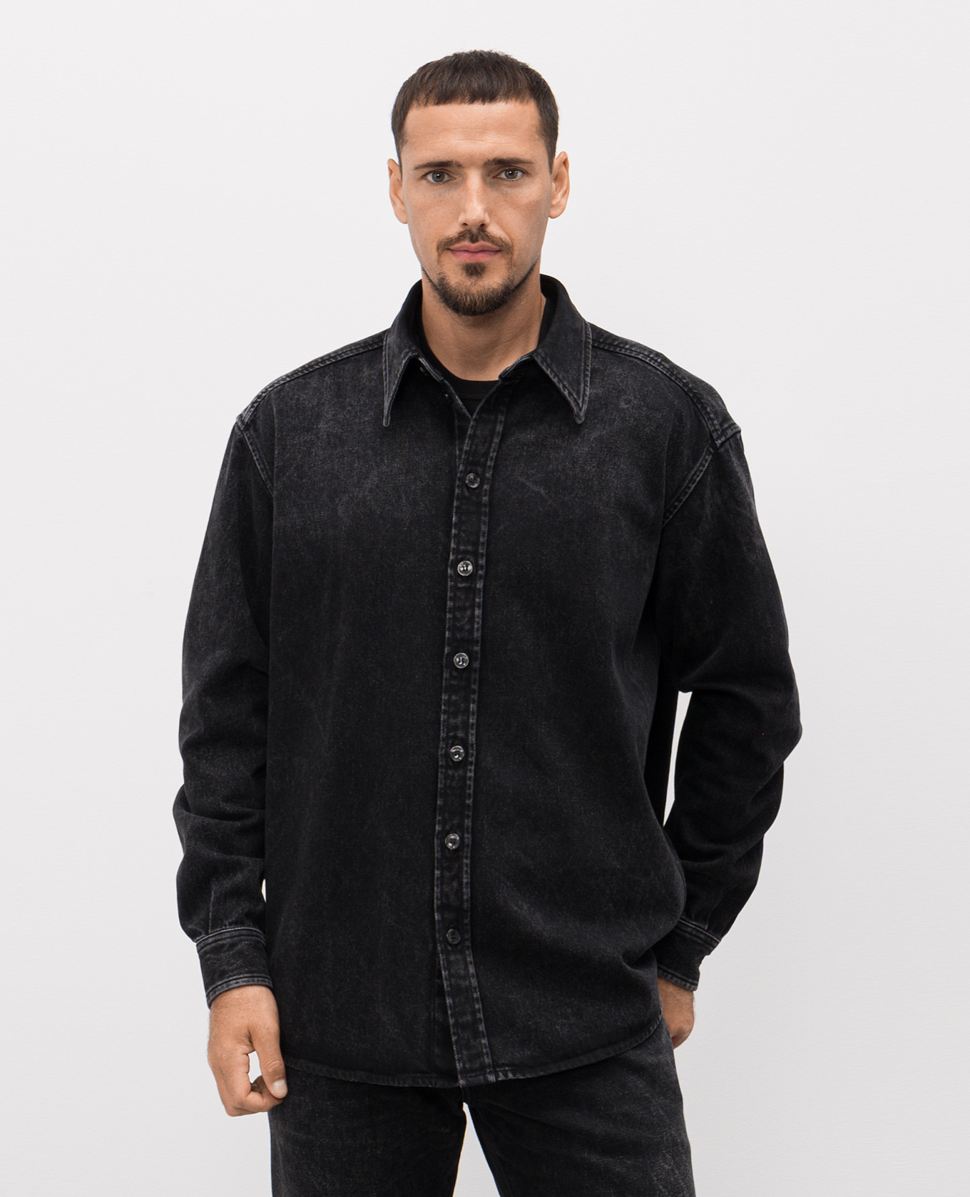 

Black denim shirt with logo Dolce&Gabbana